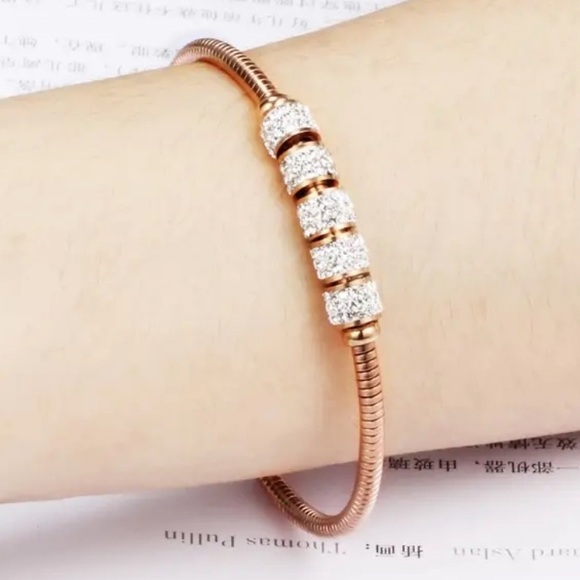 Rose Gold Filled Cubic Zirconia Bracelet - Picture 2 of 2